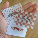 Etiquettes 'unique" (lot de 3)
