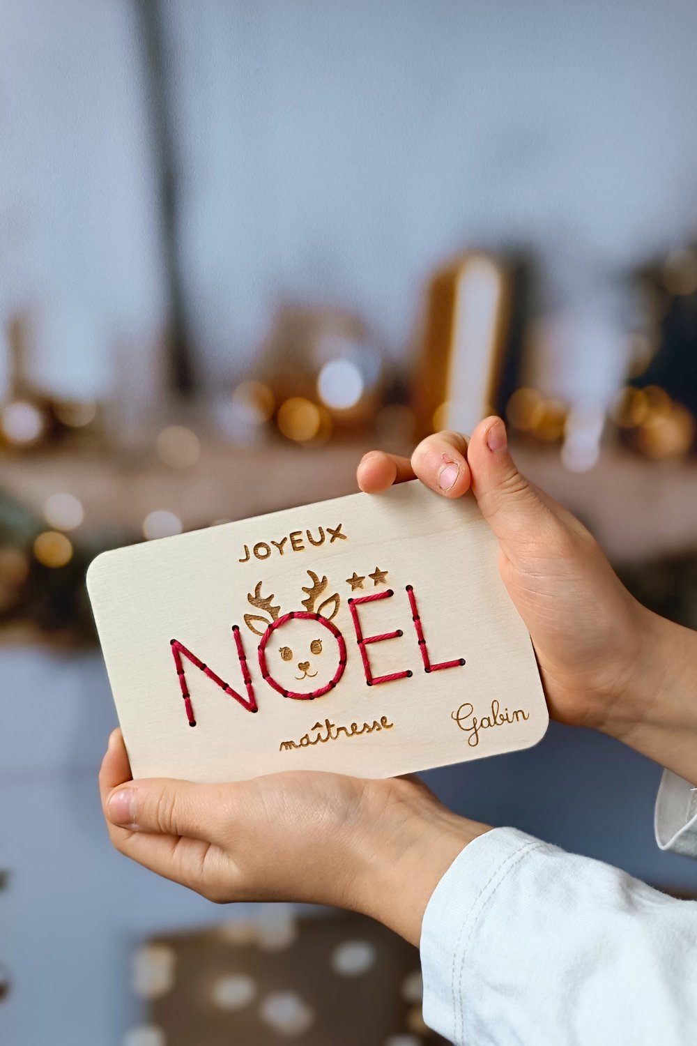 🎄Carte en bois modèle Noël - Personnalisable
