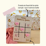 ❤️PRECOMMANDE carte en bois modèle Morpion - Personnalisable