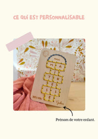 ☀️PRECOMMANDE carte en bois modèle Marelle - Personnalisable