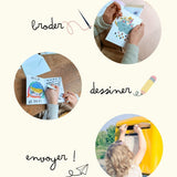 🌸Kit couture à la main enfant - Cartes en papier modèle PRINTEMPS