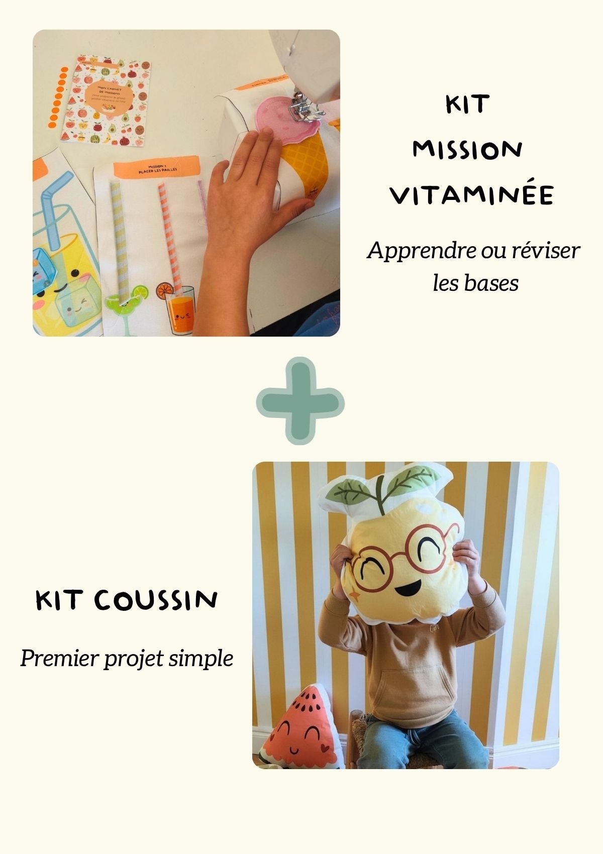 🍍Le coffret découverte - Collection vitaminée - Mission vitaminée +  kit coussin fruit