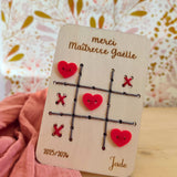 ❤️PRECOMMANDE carte en bois modèle Morpion - Personnalisable