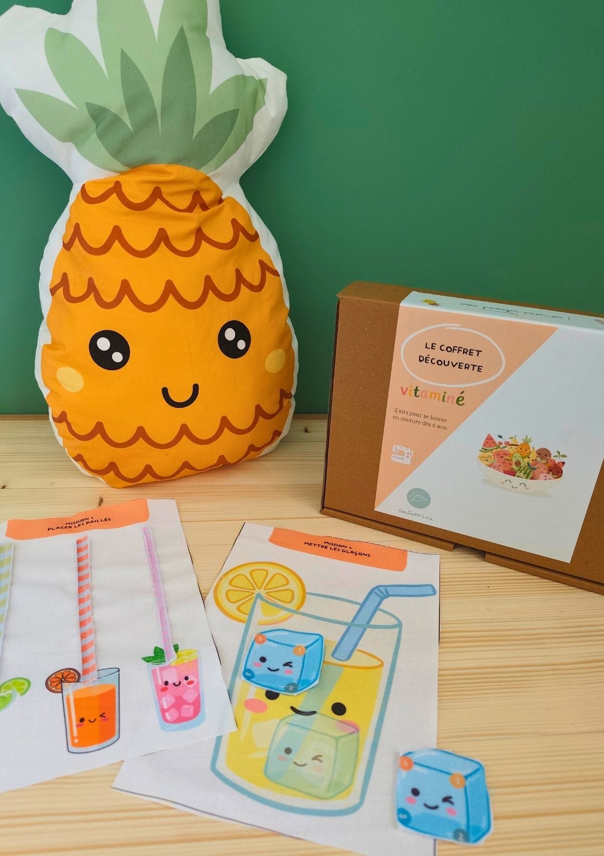 🍍Le coffret découverte - Collection vitaminée - Mission vitaminée +  kit coussin fruit