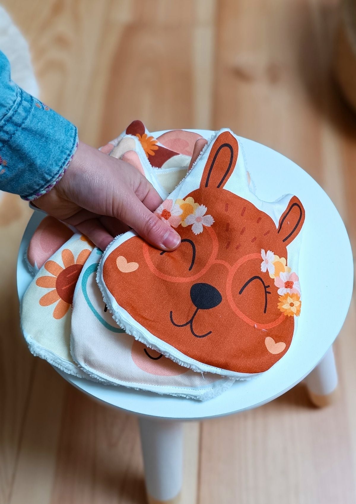 🌸 Les lingettes frimousses rétro - Kit couture premiers projets