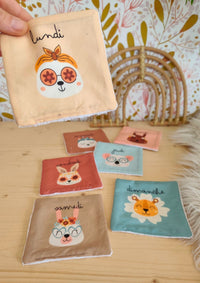 🧼🌸 Le semainier de cotons lavables -modèle rétro - Kit couture premiers projets