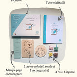 Kit couture à la main enfant - Cartes en bois