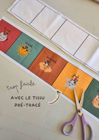 🏹Le semainier de cotons lavables -modèle indien- Kit couture premiers projets