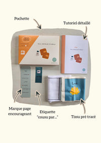 🧼🌊 Le semainier de cotons lavables -modèle océan - Kit couture premiers projets