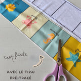 🧼🌊 Le semainier de cotons lavables -modèle océan - Kit couture premiers projets
