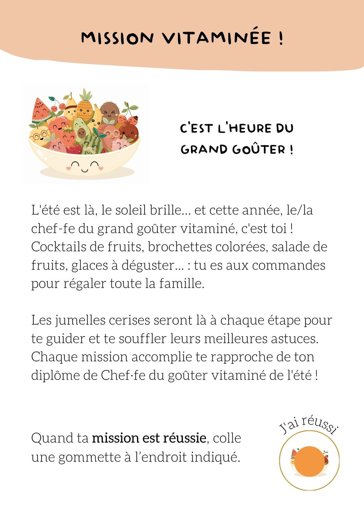 🍍Le coffret découverte - Collection vitaminée - Mission vitaminée +  kit coussin fruit