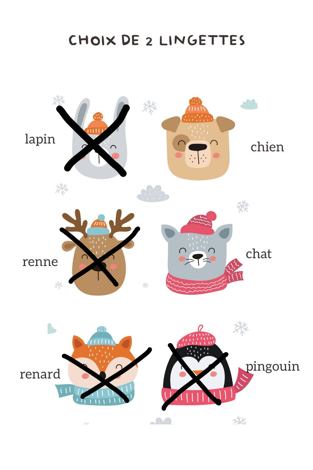 ❄️Les lingettes frimousses hiver - Kit couture premiers projets