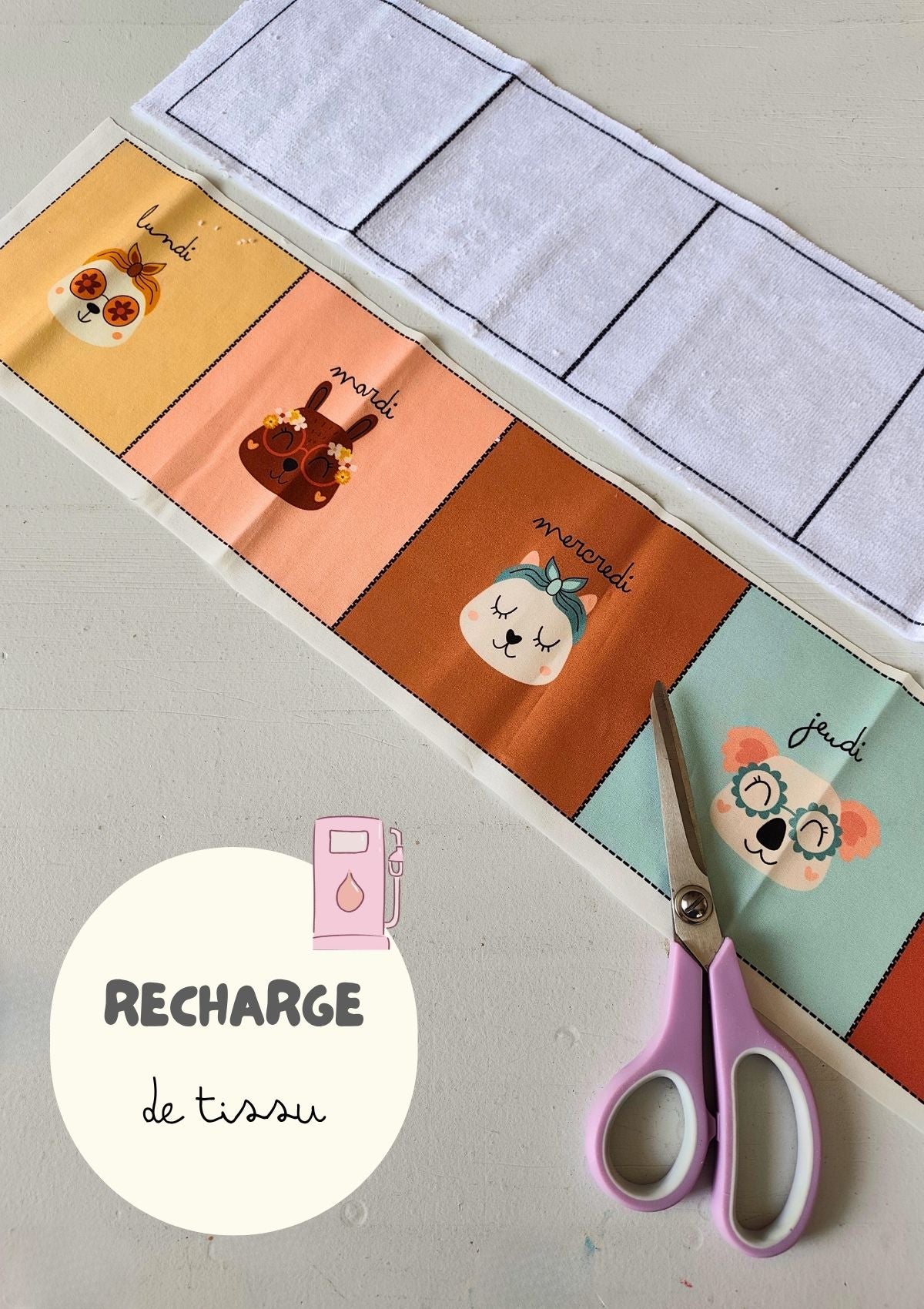 Recharge de tissus - Le semainier de cotons (toutes les collections)