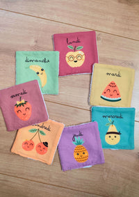 🍍Le semainier de cotons lavables -modèle fruits - Kit couture premiers projets